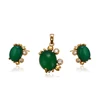 64136 Xuping noble oval jade opal stud earrings refined gold jewelry set proving free sample