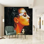 CS-PM07 Beautiful Side Face Mosaic Background Wall Mural