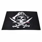 Factory hot selling chuangdong cheap custom silk printing polyester black pirate square bandana flag