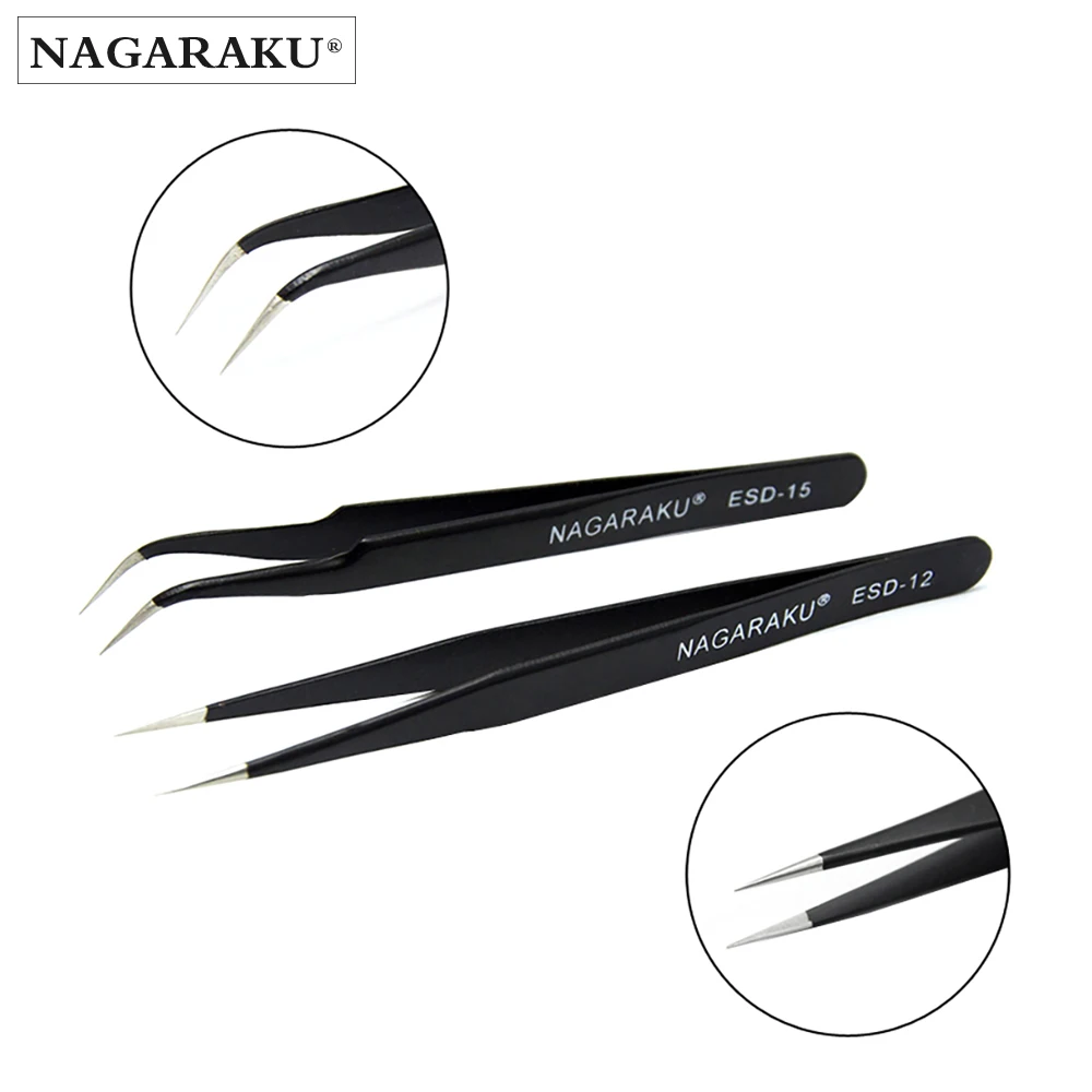 2pcs set straight and curl stainless lash tweezers eyelash extension tweezers eyebrow tweezers, Black
2pcs set straight and curl stainless lash tweezers eyelash extension tweezers eyebrow tweezers, Black