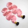 100% Human Hair Remy Virgin 1B Pink Ombre Body Wave Double Drawn Hair Extensions Skin Weft
