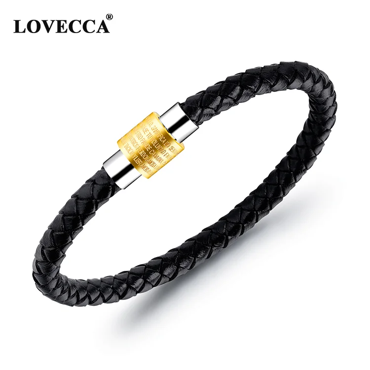 New fashion handmade men leather magnetic bracelet round leather rope bracelet, Black with silver/gold
New fashion handmade men leather magnetic bracelet round leather rope bracelet, Black with silver/gold