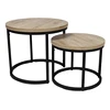french italian industrial style home goods wood rustic round coffee table set modern/side table living room furniture