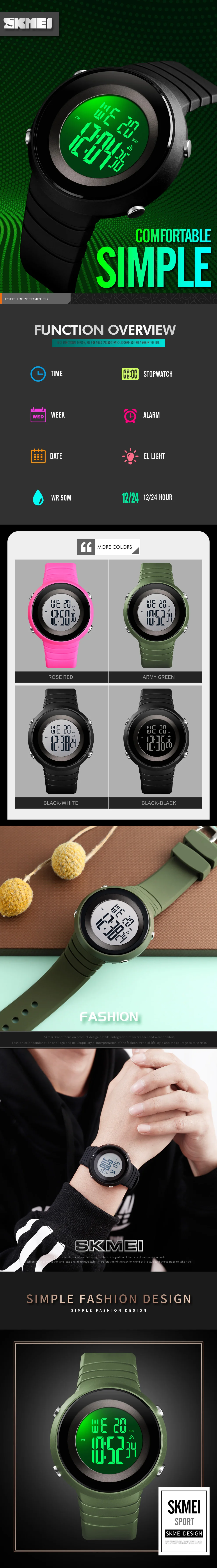 Best Selling Wrist Watch Supplier SKMEI 1507 Silicone Band Waterproof Sports Digital Wristwatch
