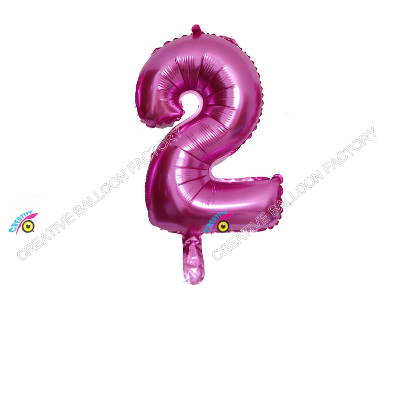 2016 16 pulgadas globo número color rosa mini helio globo de luz globo de helio