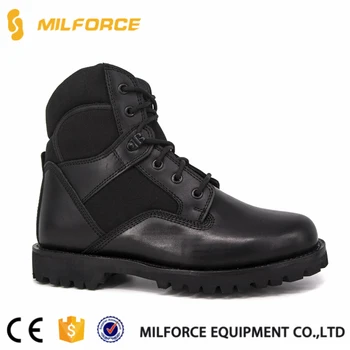 Milforce Custom Construction Comfortable Black Leather Work Shoes