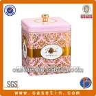 British style tin box with plastic handle for cookie package
