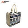Reusable fashion canvas shopping tote bag rope handle with Chinese classical printing