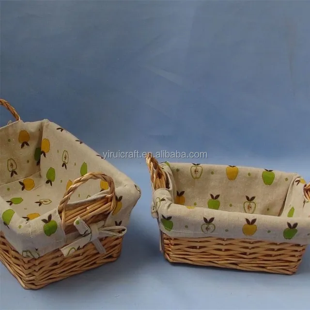 coloured wicker basket