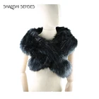 Winter women 100% polyester fake fur scarf collar with satin lining