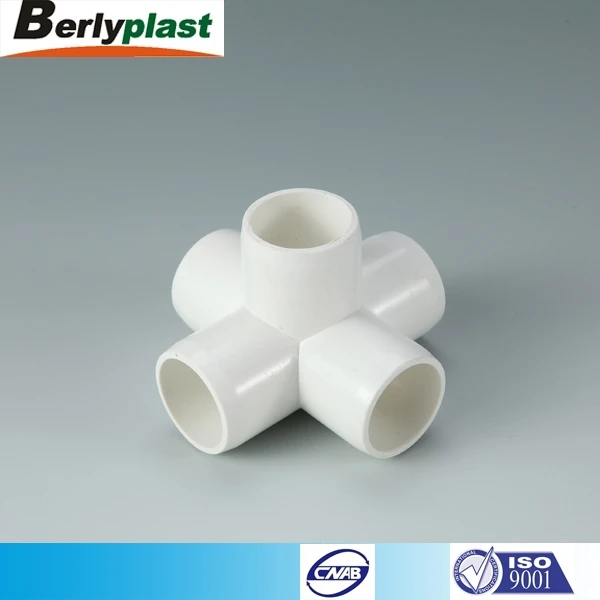 Cheap White Malleable Pipe Connectors 5 Way Cross Pvc Pipe Fitting