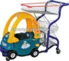 So funny plastic supermarket mini kids shopping trolley with toy car