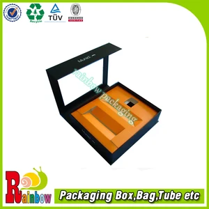 size&desgin magnet paper gift box with clear pvc window