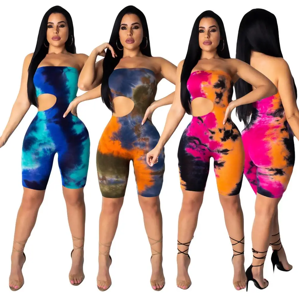 0519M047 fashion Sleeveless hollow tie dye Strapless bodycon jumpsuit for woman
0519M047 fashion Sleeveless hollow tie dye Strapless bodycon jumpsuit for woman