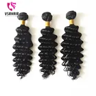 Deep curly raw unprocessed natural color human virgin brazilian hair