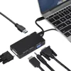 6 IN 1 Type-c USB 3.1 Type C to VGA HDMI DVI Audio USB PD Female Adapter Cable Converter for MacBook Pro SAMSUNG S8 S9