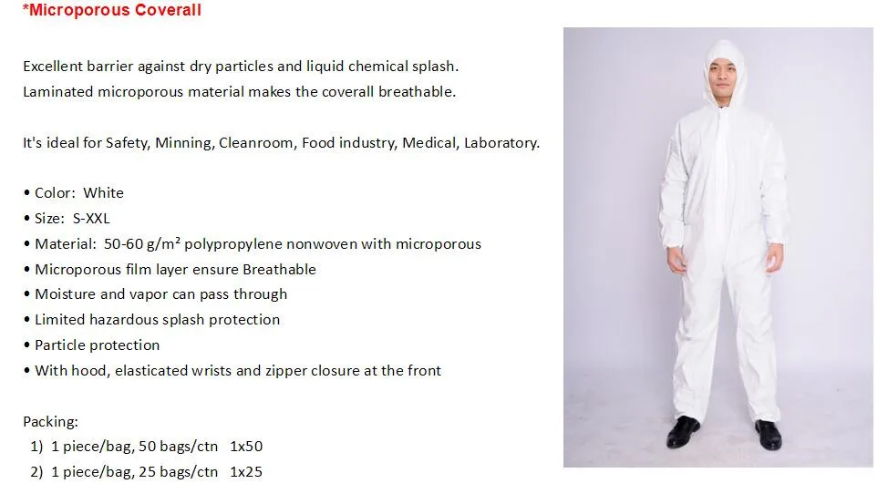 Disposable coverall 40gsm have ISO CE certificate