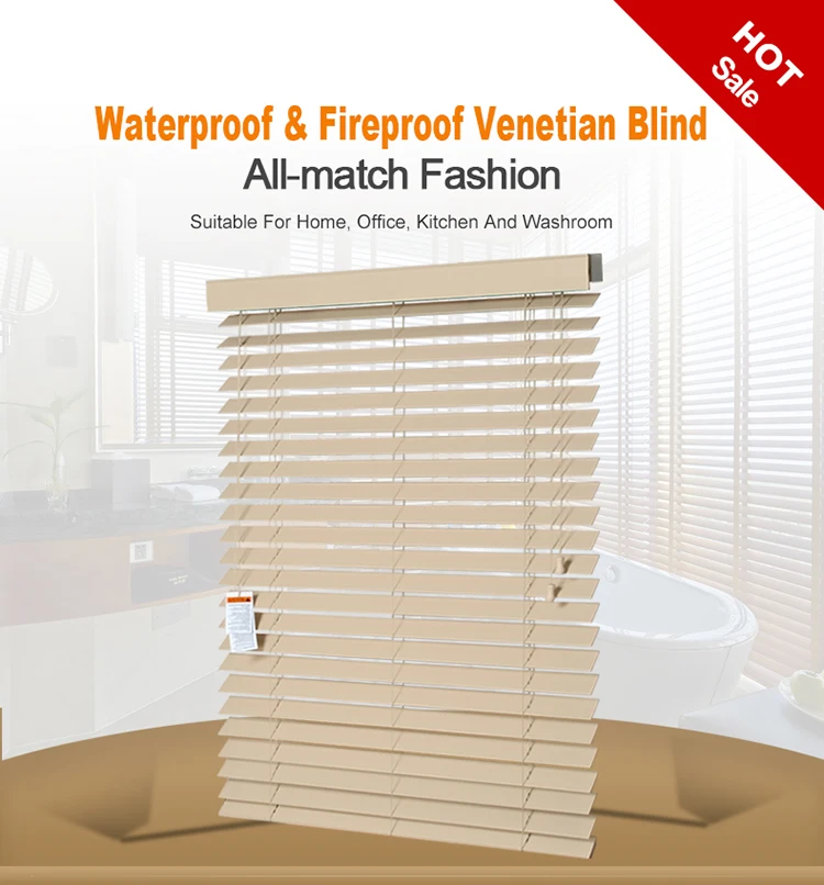Cord Control 50mm Width Jalousie, Persian Blinds, PVC Venetian Blind For Office And Home