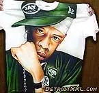 jay-z airbrushed t-shirt, realistic portrait