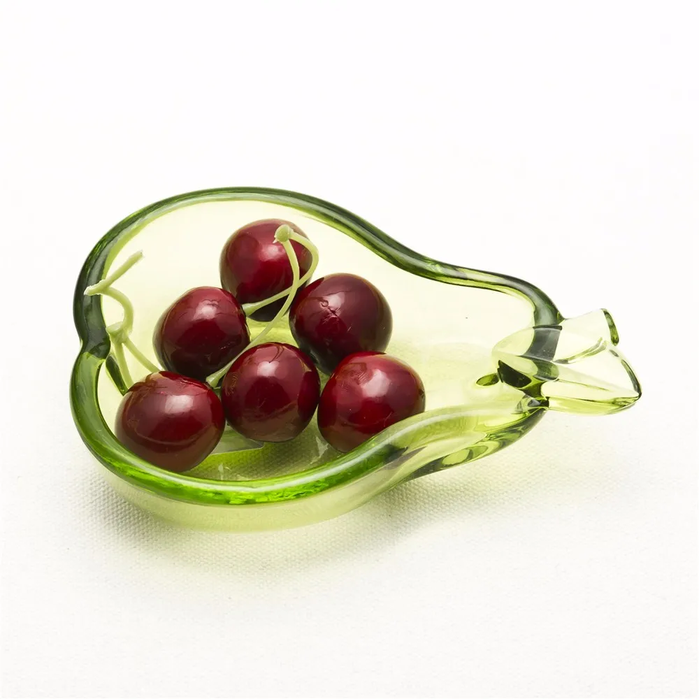 hand made wholesale high quality pear shape glass dish