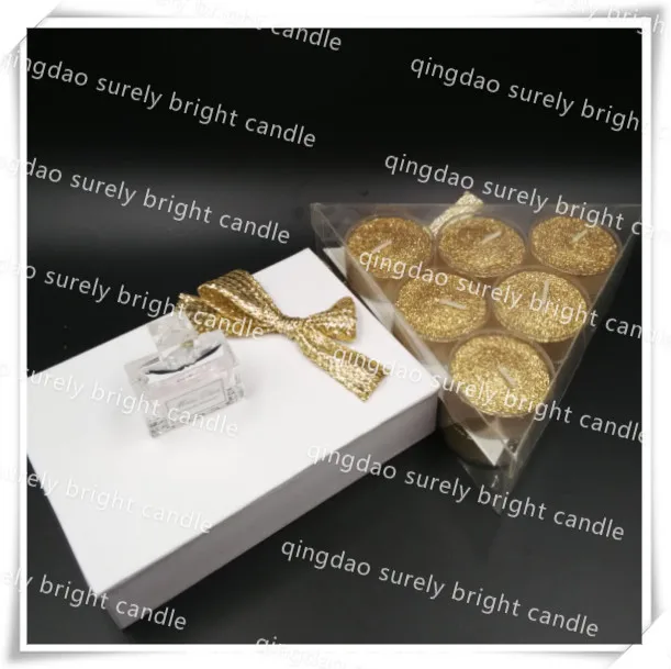 luxury glitter candle gift sets/glitter tealight candles sets
