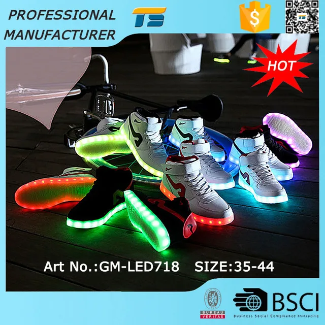 shining shoes with flashing led light for shoe sole