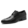 New Design Best Quality Comfort Pointed-toe Oxfords Fashion Crocodile Skin Leather Shoes for Men