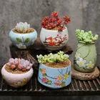 Jingdezhen round glazed small ceramic plant pot for succulents