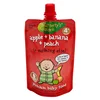 Reusable printed baby food pouch with large retort