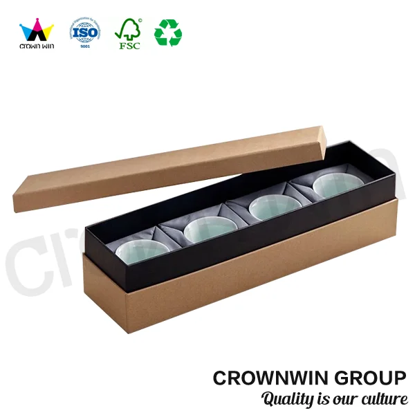 custom cardboard long gift box with lid for coffee mug crow