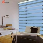 Customized size Dual layers Korea Horizontal Motorized Zebra Roller Blinds Curtains