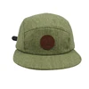 custom leather patch hemp camp 5 panel hat cap