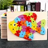 Wooden Letter Puzzle Board DIY Wood Educational Jigsaw Alphabet ABC Animals Learning Puzzles Board