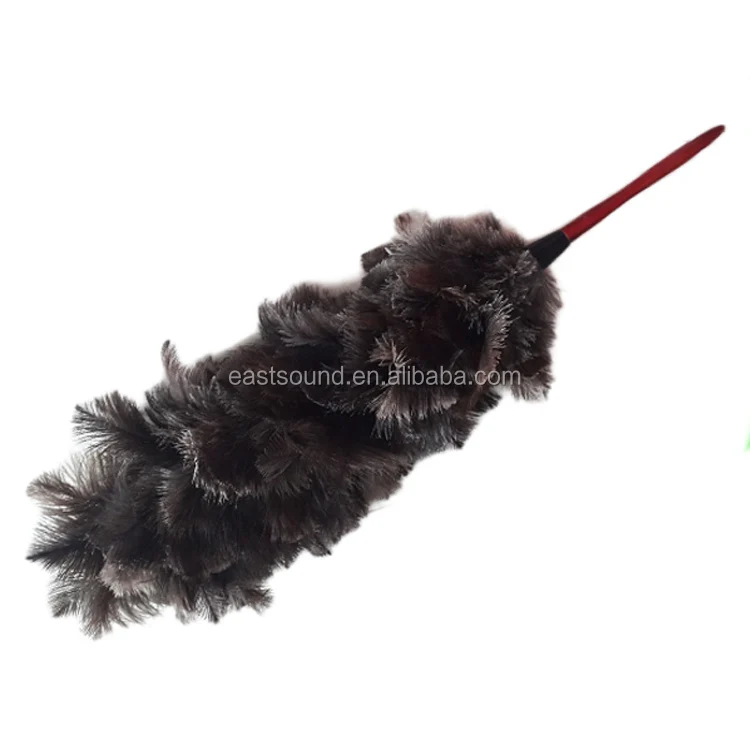 esd large natural ostrich feather duster with wooden handle