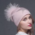 Fashion Winter Knitted Beanie Women American styles Pom Pom Hats