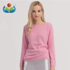 Womens unique design 100% pure cashmere long sleeved sweater for lady