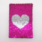 A5 size Custom Personalized Lined Paper LOVE Magic Fabric Sequin Hardcover Diary Notebook
