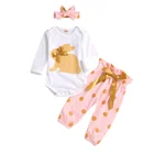 Newborn Baby 2Pcs Christmas Clothes Short Sleeve Romper with Long Pants Winter Outfits Set
