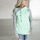 D2 double hooded hoodie women pullover hoodie 2019 autumn zip up hoodie plus sizes