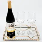 Wholesale Gold Metal Glass Mirror Food Serving Tray Factory Custom