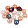 loose freshwater pearls half drilled Cultured Beads Button 7-7.5mm Hole:Approx 0.8mm 40Pairs/Lot Sold By Lot 1053966