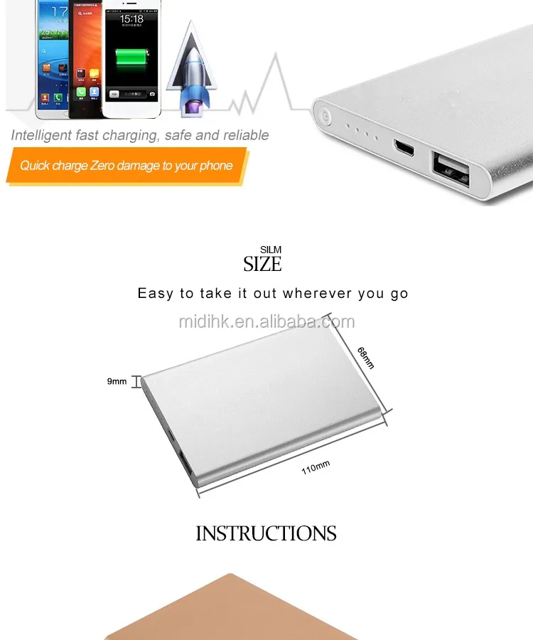Light Weight Universal Power Banks External Battery Ultra Silm - ANKUX.COM