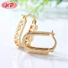 HengDian fashion hoop earring Women,18k gold plated cubic zircon cheap earrings made in china