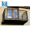 Iron balcony rails steel grill design/Flat top curved wrought iron balcony railing with reasonable price