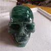 Natural flesh green fluorite stone crystal skulls