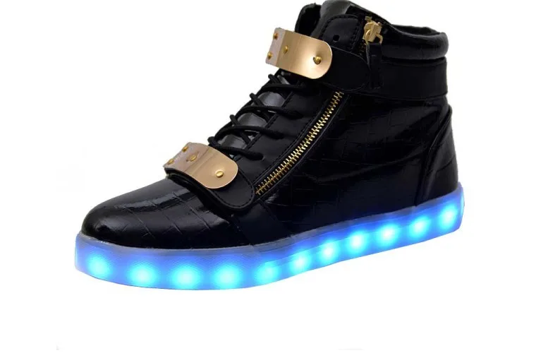 Wholesale footwear New design Ladies light shoes Men women dancing shoes luminous high cut LED shoes sneakers