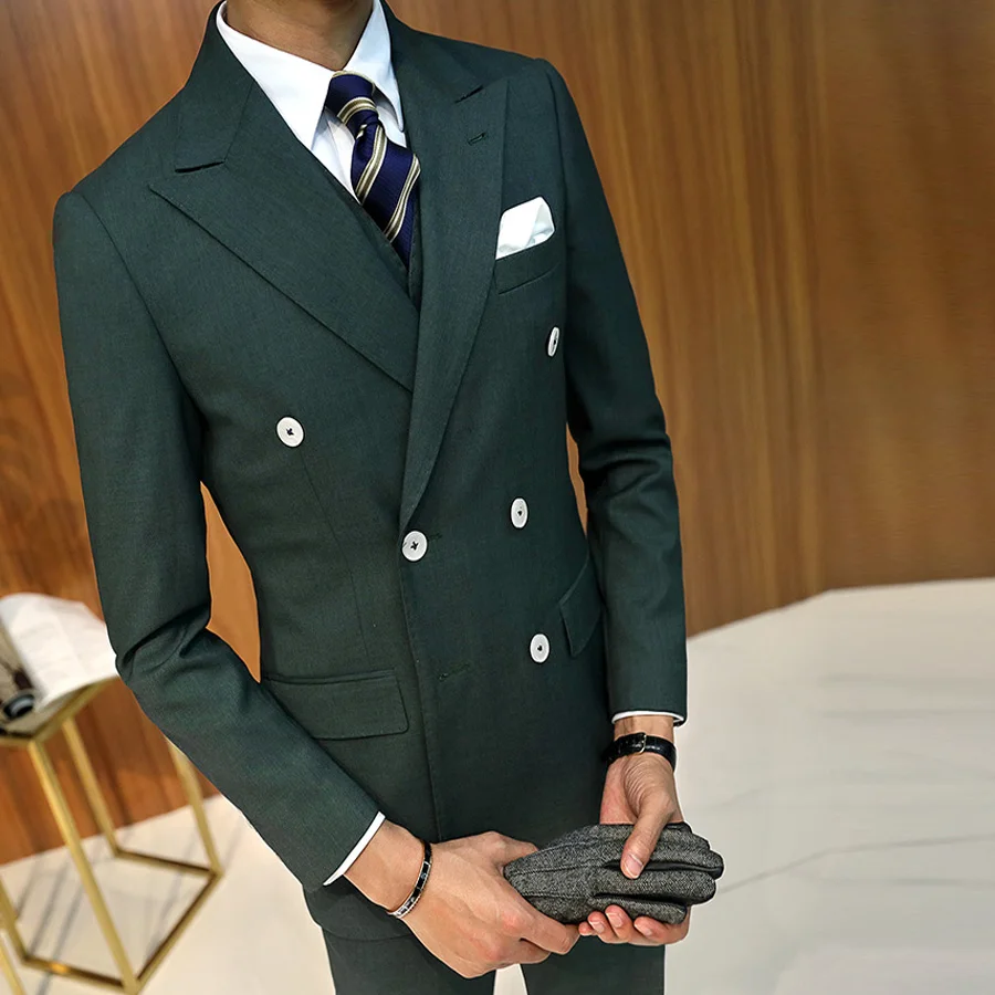 Dark-Green-Business-Suit-Groom-Tuxedos-Slim-Fit-for-Men-Wedding-Suit-3-Pcs-Jacket-Vest (2)