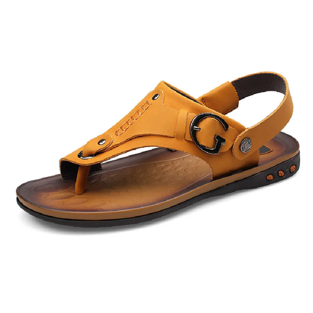 New Style Summer Breathable Slippers Online Genuine Leather Men's Sandals, Brown,yellow,khaki
New Style Summer Breathable Slippers Online Genuine Leather Men's Sandals, Brown,yellow,khaki