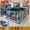Combined glass display counter and cabinets for computer store used