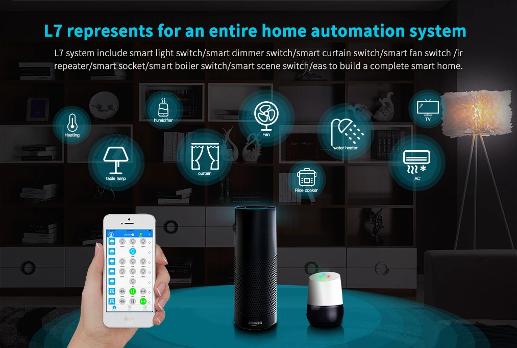 Alexa Google Home dimmable lamp switch Zigbee Smart Switch led Wifi Dimmer Switch Smart Home Dimming Light Remote Controller - ANKUX.COM